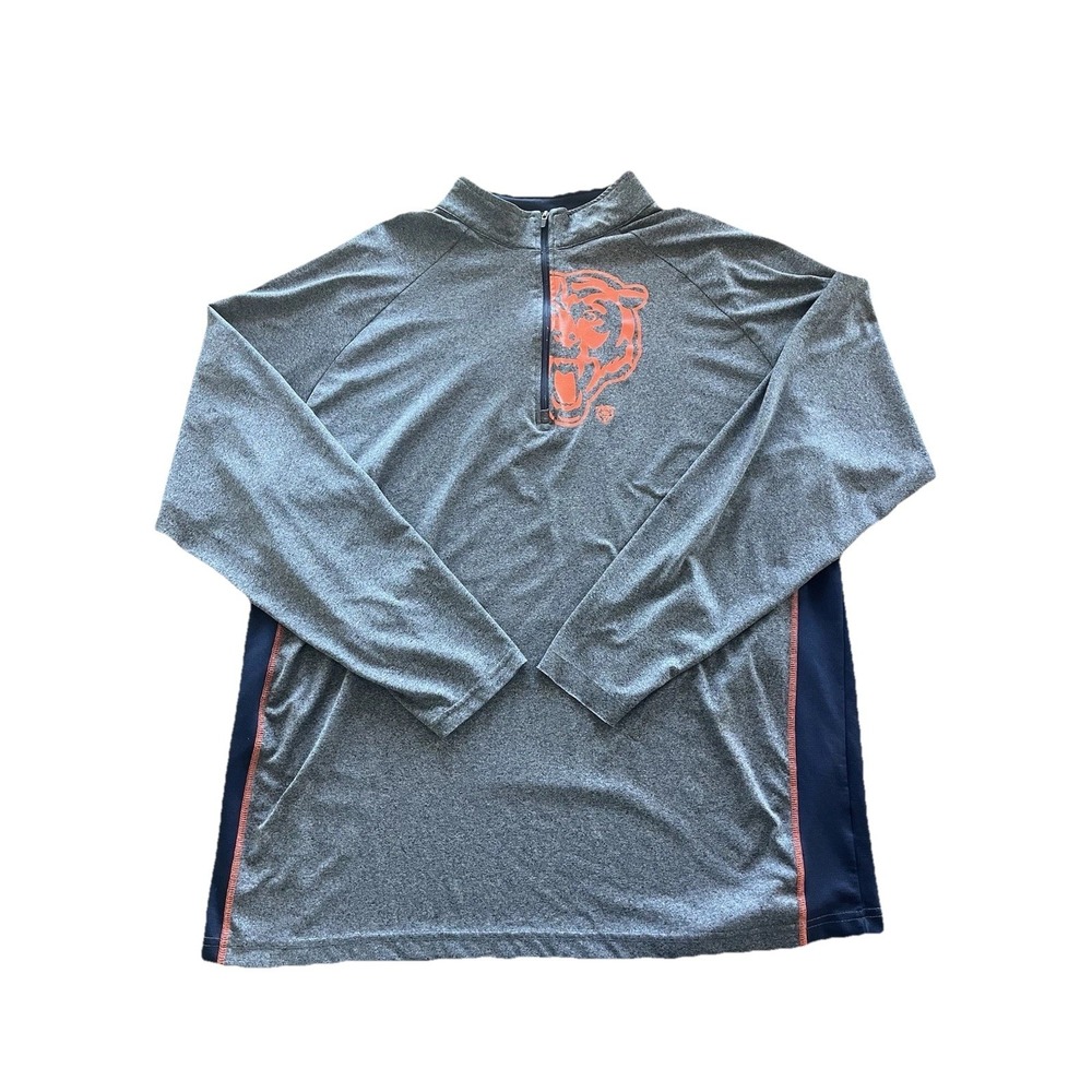 NFL Apparel Chicago‎ Bears 1/4 Zip Long Sleeve Performance Shirt Sz 2XL XXL EUC